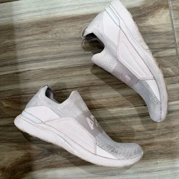 APL Women's Light Pink and White Slip-On Sneakers - Picture 3 of 6